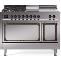 iLVE 48-inch Freestanding Dual Fuel Range with Griddle and French Top and Solid Doors UN48FSQNMPSSBLP IMAGE 1