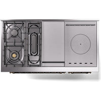 iLVE 48-inch Freestanding Dual Fuel Range with Griddle and French Top and Solid Doors UN48FSQNMPSSBLP IMAGE 5