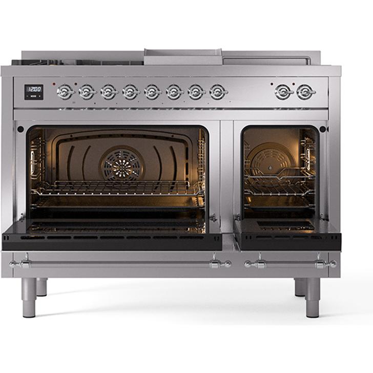 iLVE 48-inch Freestanding Dual Fuel Range with Griddle and French Top and Solid Doors UN48FSQNMPSSC IMAGE 2