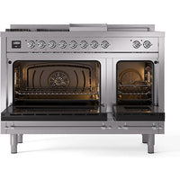 iLVE 48-inch Freestanding Dual Fuel Range with Griddle and French Top and Solid Doors UN48FSQNMPSSC IMAGE 2