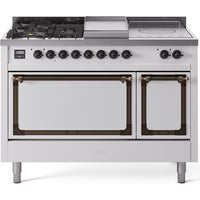 iLVE 48-inch Freestanding Dual Fuel Range with Griddle and French Top and Solid Doors UN48FSQNMPWHBLP IMAGE 1