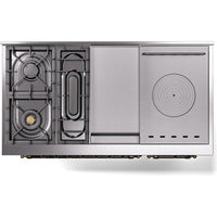 iLVE 48-inch Freestanding Dual Fuel Range with Griddle and French Top and Solid Doors UN48FSQNMPWHBLP IMAGE 5