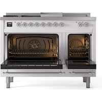 iLVE 48-inch Freestanding Dual Fuel Range with Griddle and French Top and Solid Doors UN48FSQNMPWHC IMAGE 2