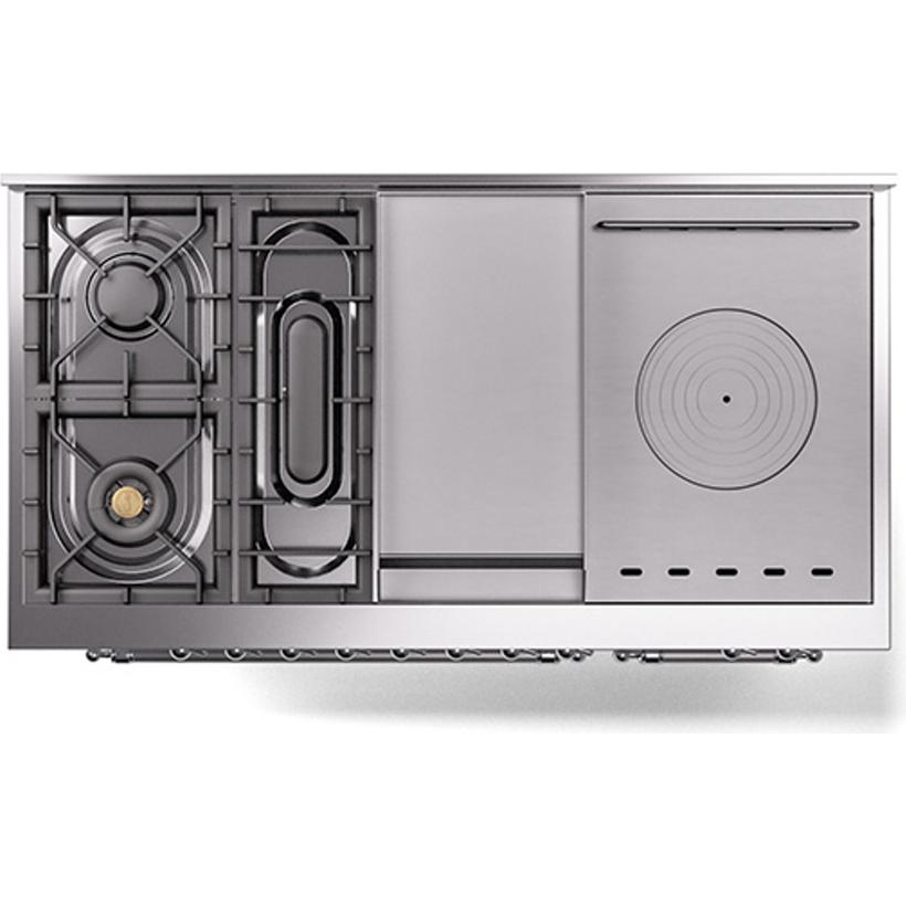 iLVE 48-inch Freestanding Dual Fuel Range with Griddle and French Top and Solid Doors UN48FSQNMPWHCLP IMAGE 5