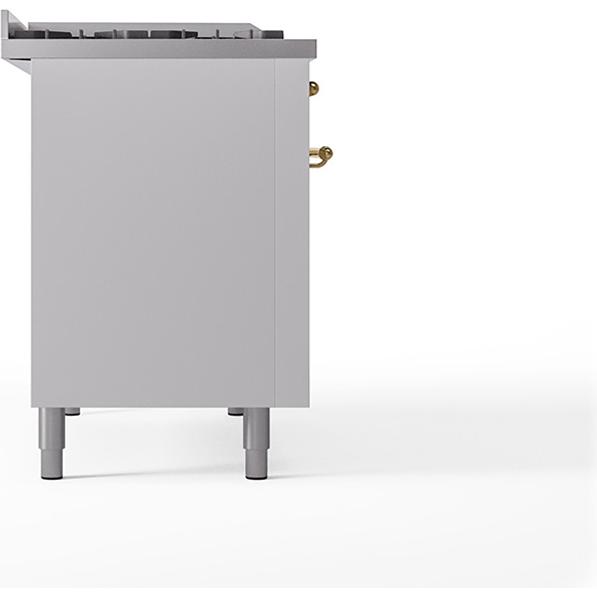 iLVE 48-inch Freestanding Dual Fuel Range with Griddle and French Top and Solid Doors UN48FSQNMPWHGLP IMAGE 3