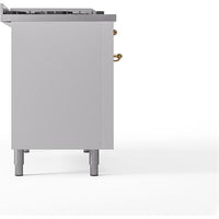 iLVE 48-inch Freestanding Dual Fuel Range with Griddle and French Top and Solid Doors UN48FSQNMPWHGLP IMAGE 3