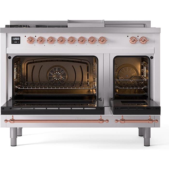 iLVE 48-inch Freestanding Dual Fuel Range with Griddle and French Top and Solid Doors UN48FSQNMPWHPLP IMAGE 2