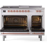 iLVE 48-inch Freestanding Dual Fuel Range with Griddle and French Top and Solid Doors UN48FSQNMPWHPLP IMAGE 2