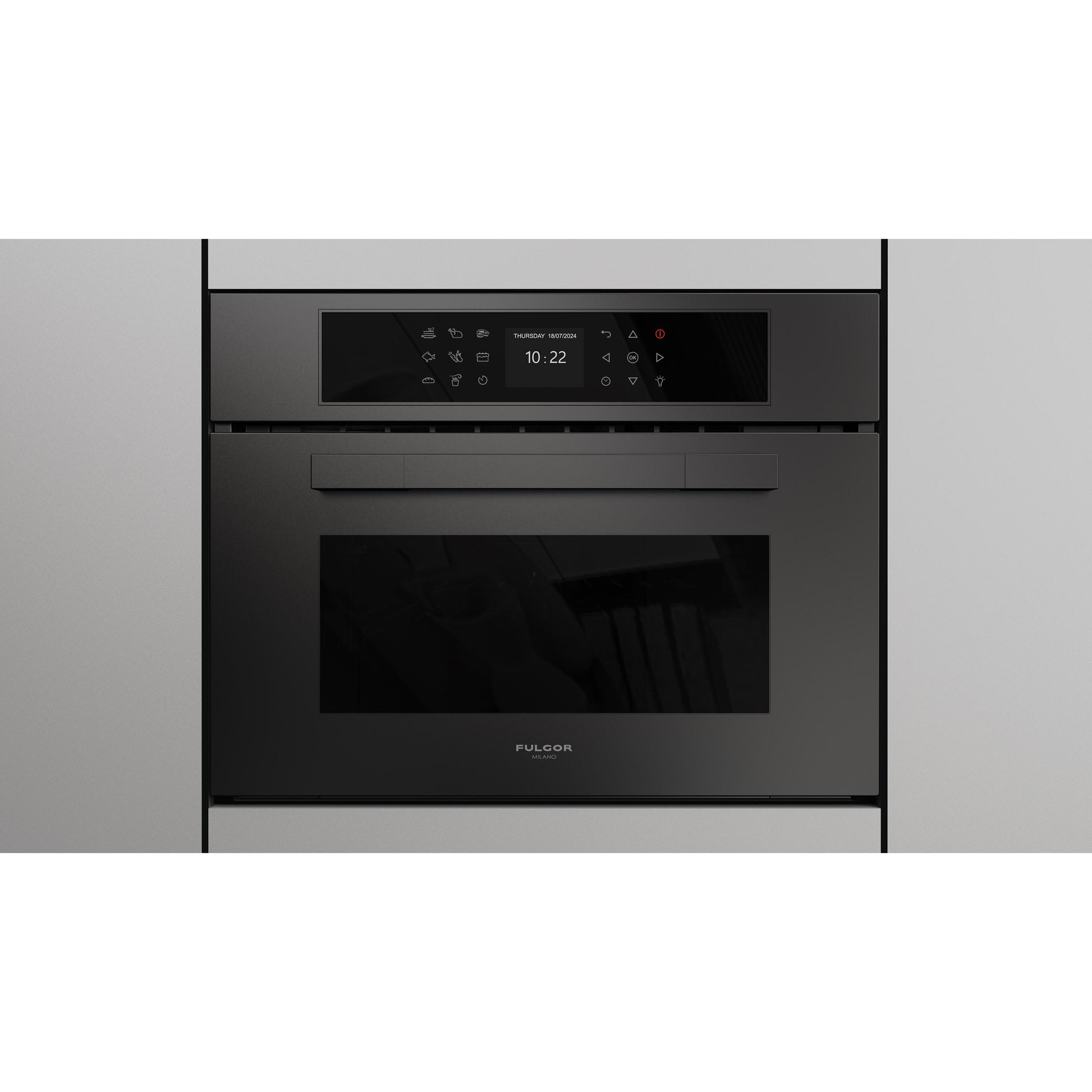 Fulgor Milano 24-inch, 1.41 cu. ft. Built-in Combi-Steam Single Wall Oven with True Convection Technology F7MSCO24MB1 IMAGE 2