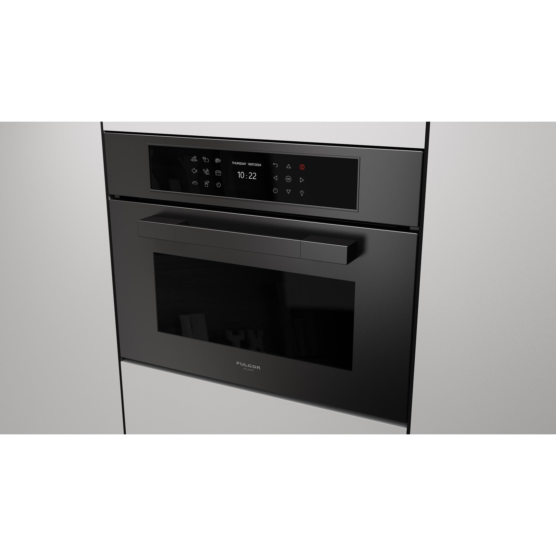 Fulgor Milano 24-inch, 1.41 cu. ft. Built-in Combi-Steam Single Wall Oven with True Convection Technology F7MSCO24MB1 IMAGE 3