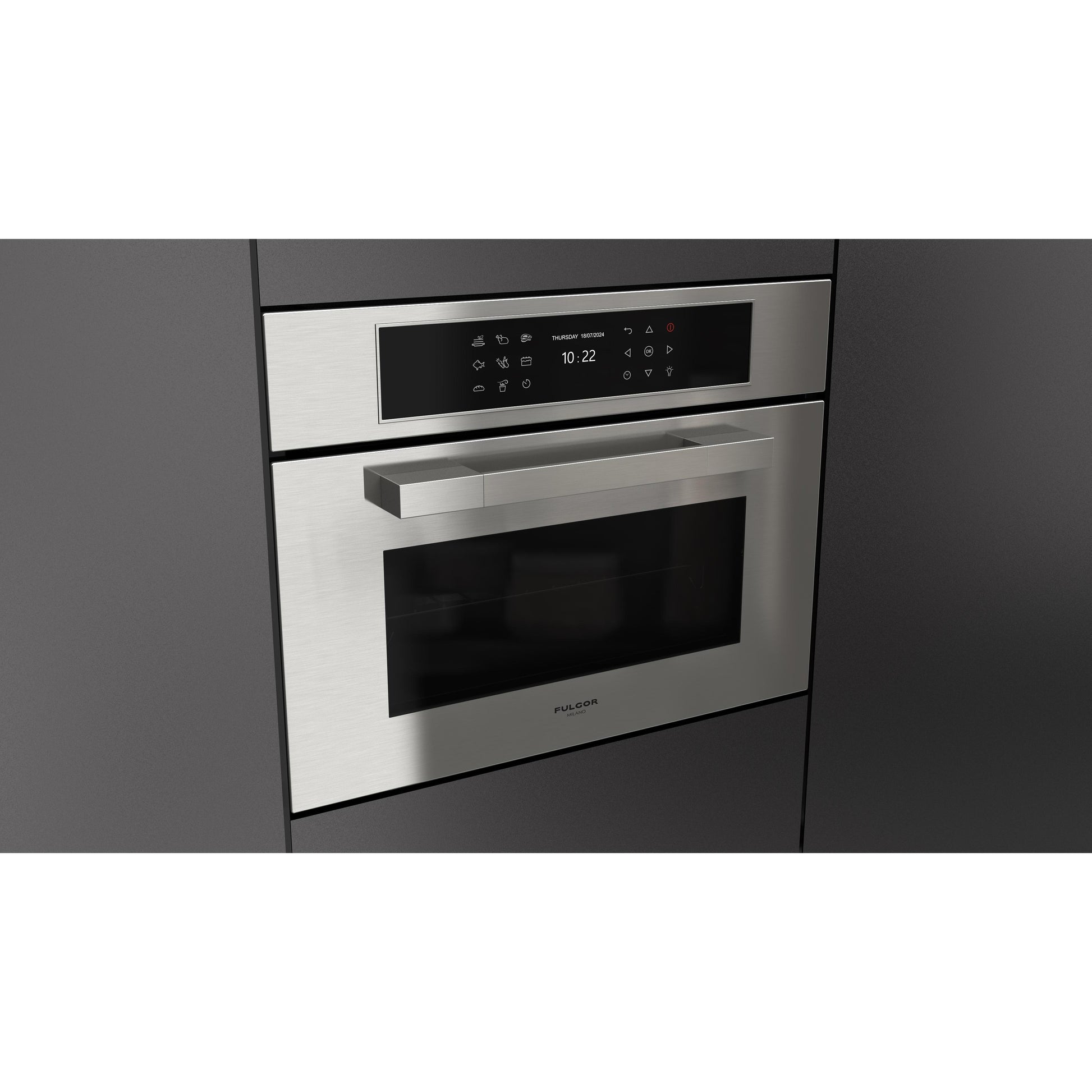Fulgor Milano 24-inch, 1.41 cu. ft. Built-in Combi-Steam Single Wall Oven with True Convection Technology F7MSCO24S1 IMAGE 5