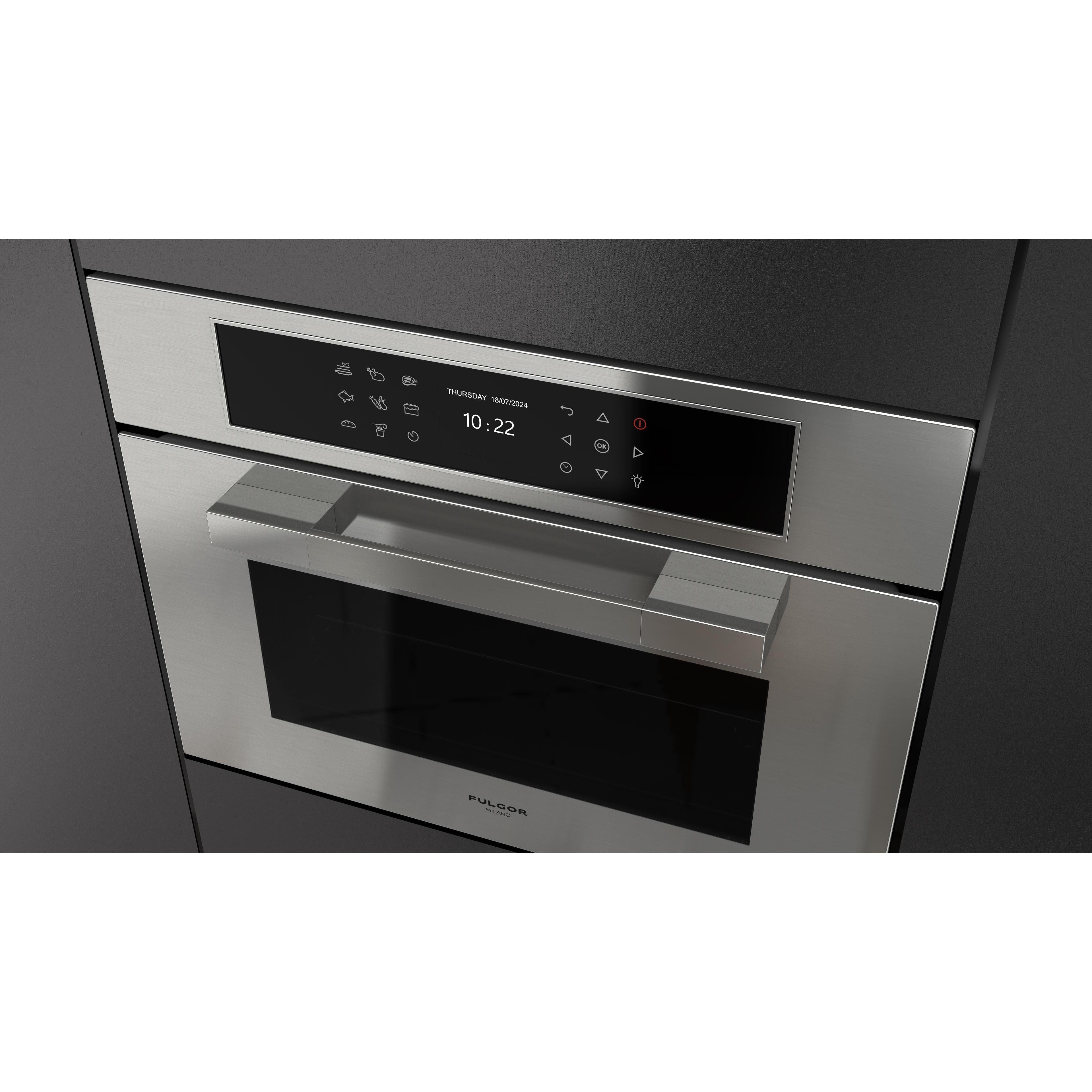 Fulgor Milano 24-inch, 1.41 cu. ft. Built-in Combi-Steam Single Wall Oven with True Convection Technology F7MSCO24S1 IMAGE 6