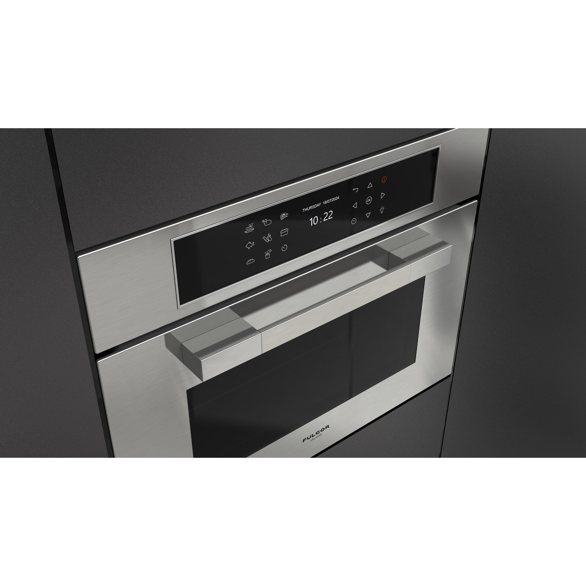 Fulgor Milano 24-inch, 1.41 cu. ft. Built-in Combi-Steam Single Wall Oven with True Convection Technology F7MSCO24S1 IMAGE 7