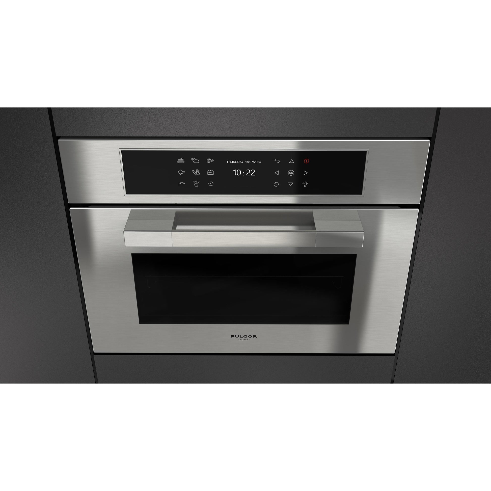 Fulgor Milano 24-inch, 1.41 cu. ft. Built-in Combi-Steam Single Wall Oven with True Convection Technology F7MSCO24S1 IMAGE 8