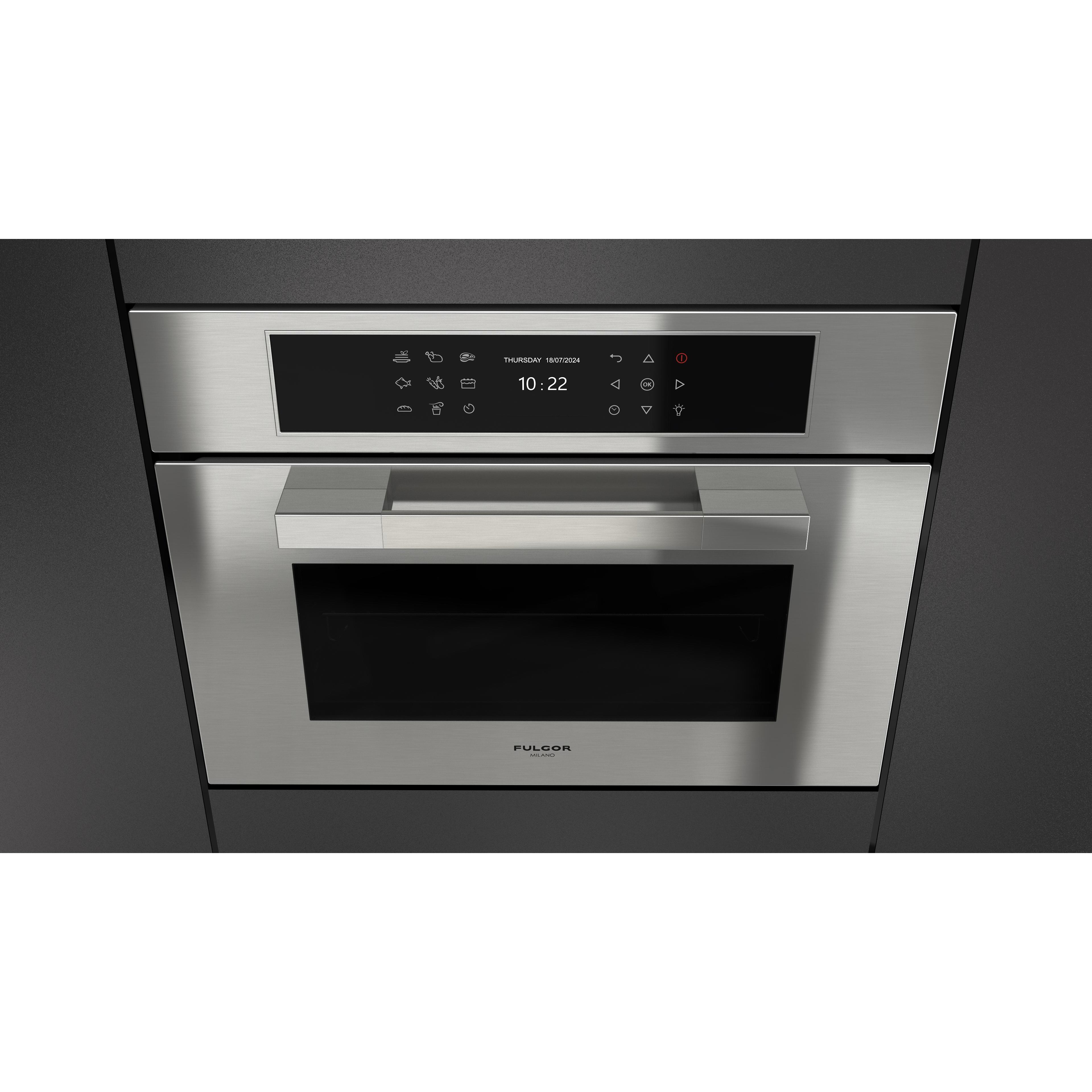 Fulgor Milano 24-inch, 1.41 cu. ft. Built-in Combi-Steam Single Wall Oven with True Convection Technology F7MSCO24S1 IMAGE 8