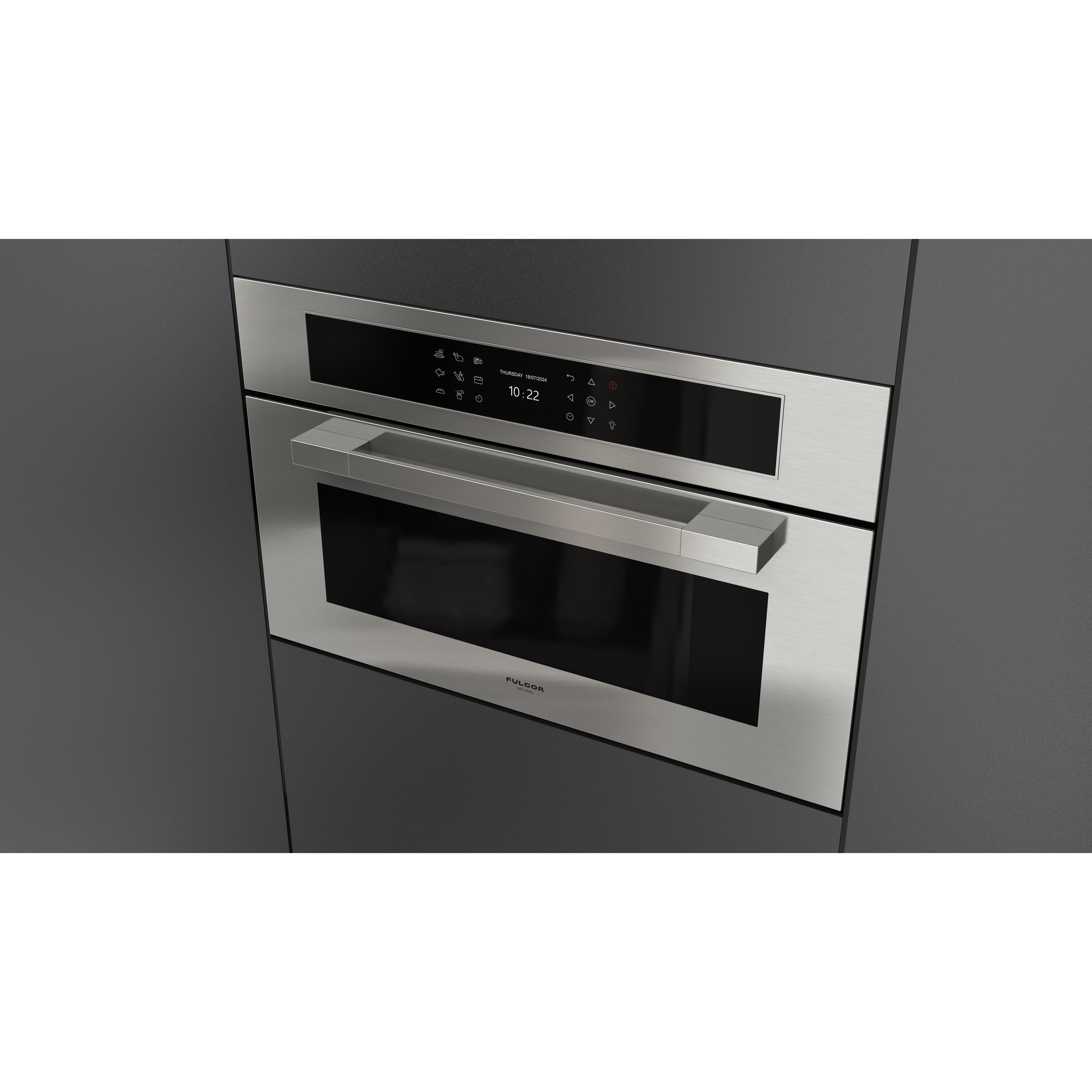 Fulgor Milano 30-inch, 1.41 cu. ft. Built-in Combi-Steam Single Wall Oven with True Convection Technology F7MSCO30S1 IMAGE 3