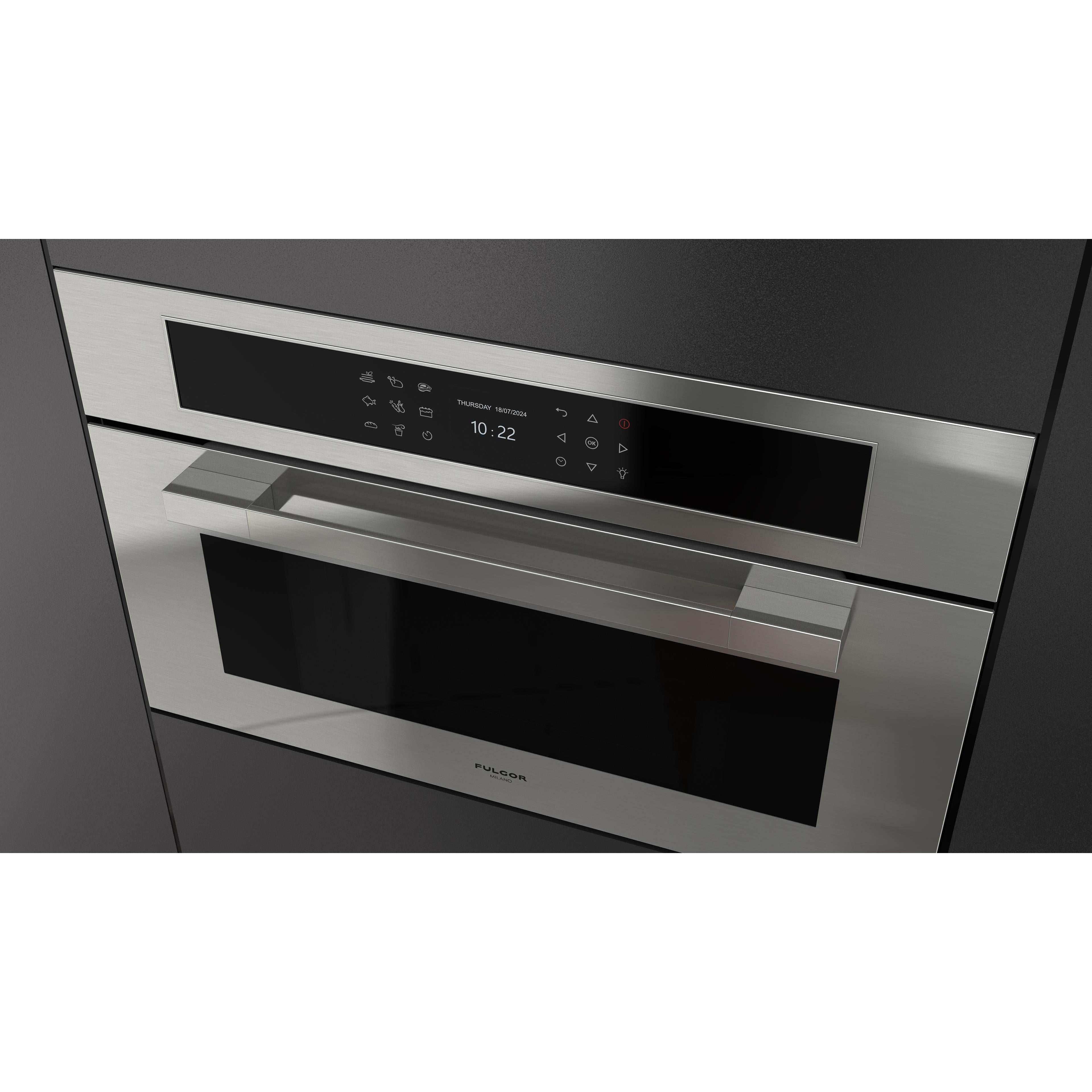 Fulgor Milano 30-inch, 1.41 cu. ft. Built-in Combi-Steam Single Wall Oven with True Convection Technology F7MSCO30S1 IMAGE 5