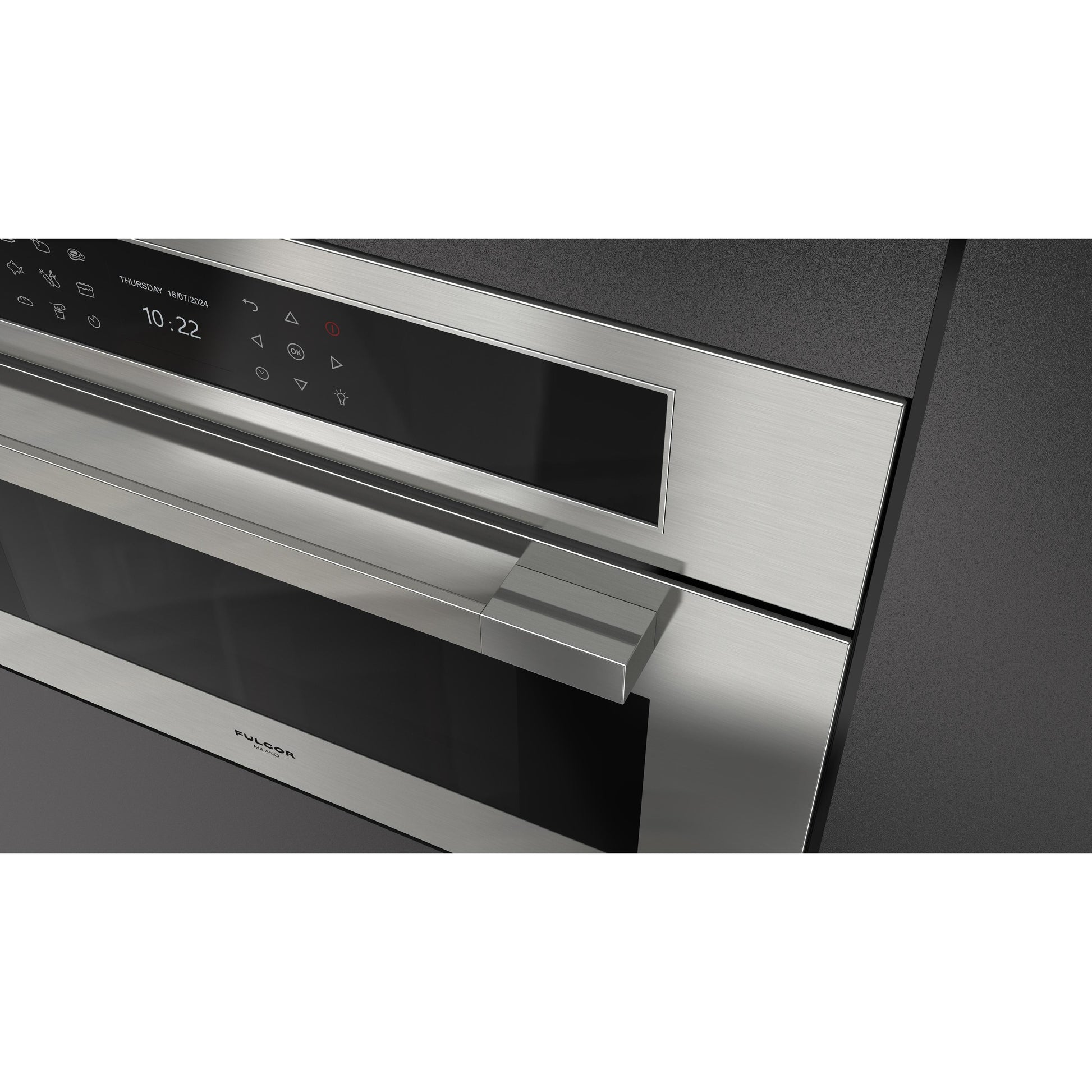 Fulgor Milano 30-inch, 1.41 cu. ft. Built-in Combi-Steam Single Wall Oven with True Convection Technology F7MSCO30S1 IMAGE 8