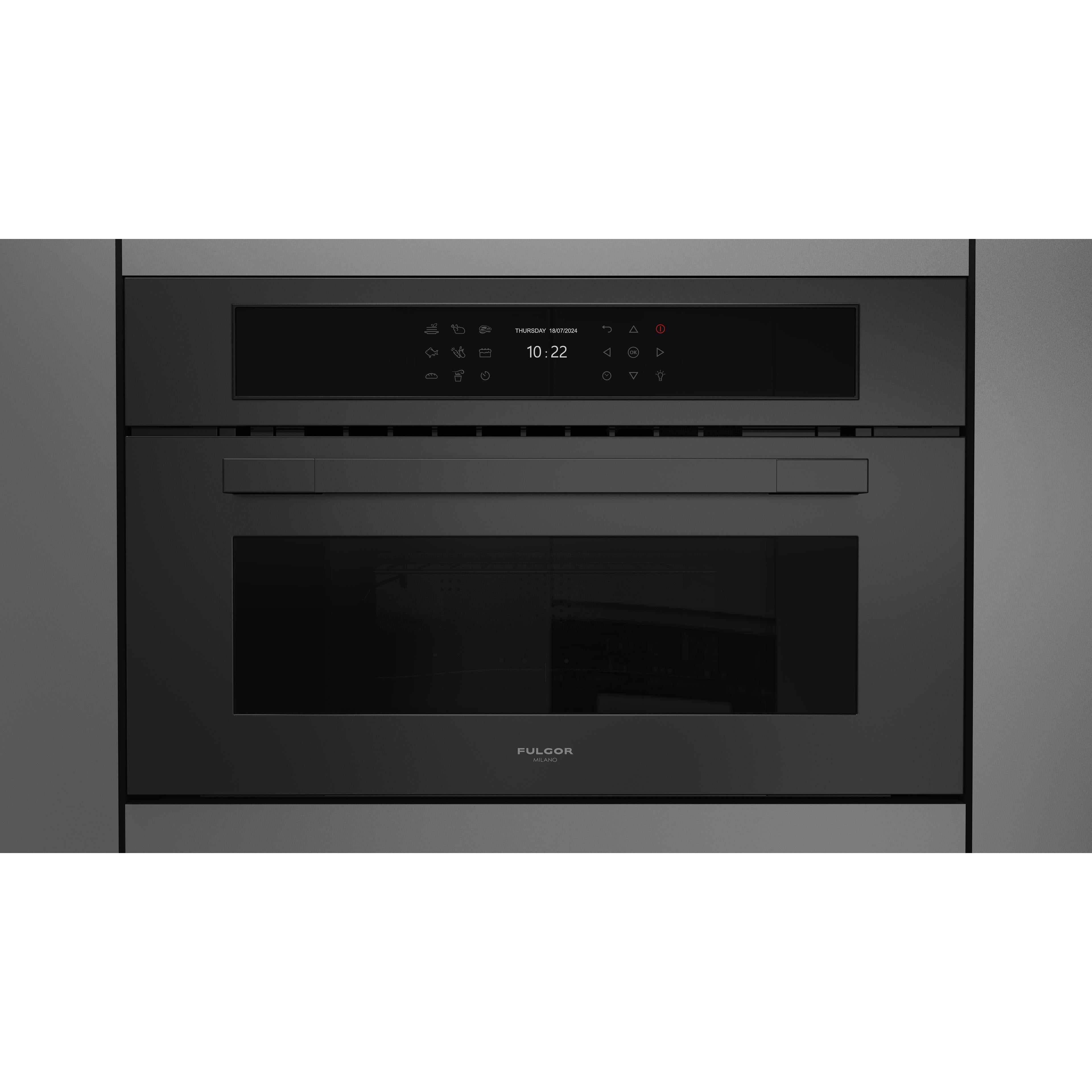 Fulgor Milano 30-inch, 1.41 cu. ft. Built-in Combi-Steam Single Wall Oven with True Convection Technology F7MSCO30MB1 IMAGE 2