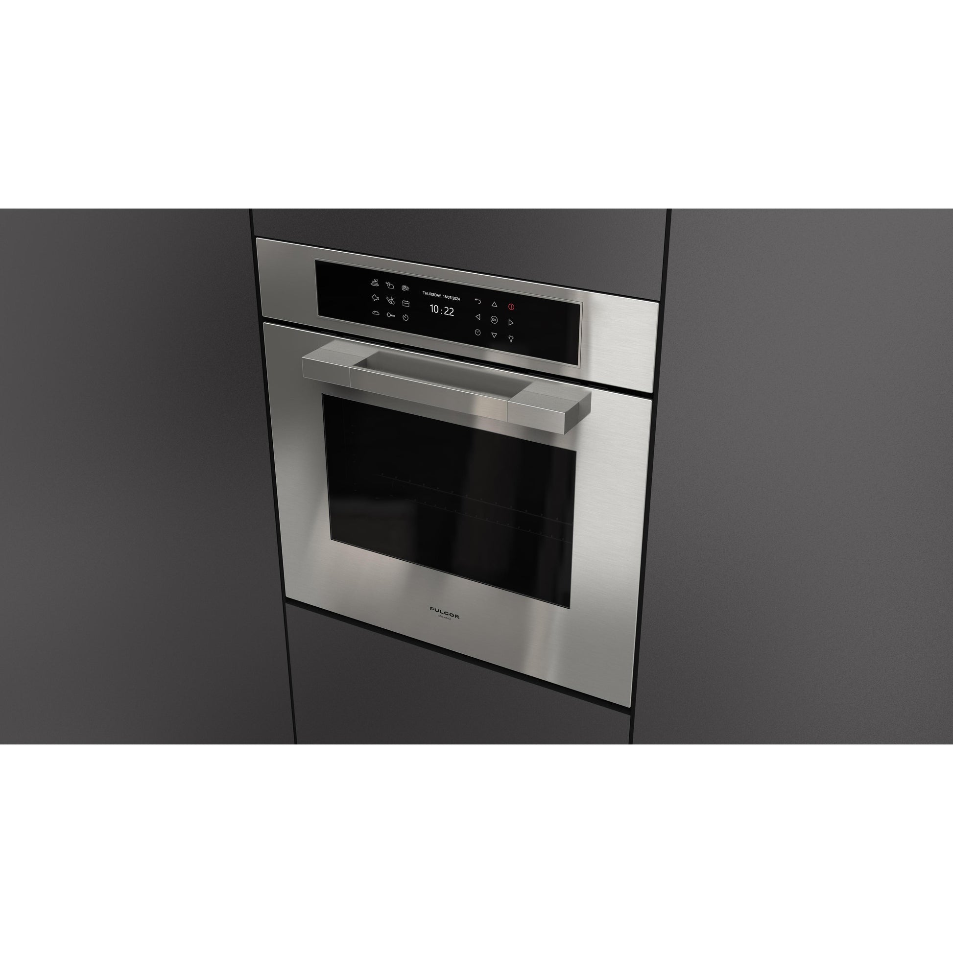Fulgor Milano 24-inch, 2.36 cu. ft. Multifunction Single Wall Oven with True Convection Technology F7MSM24S1 IMAGE 3