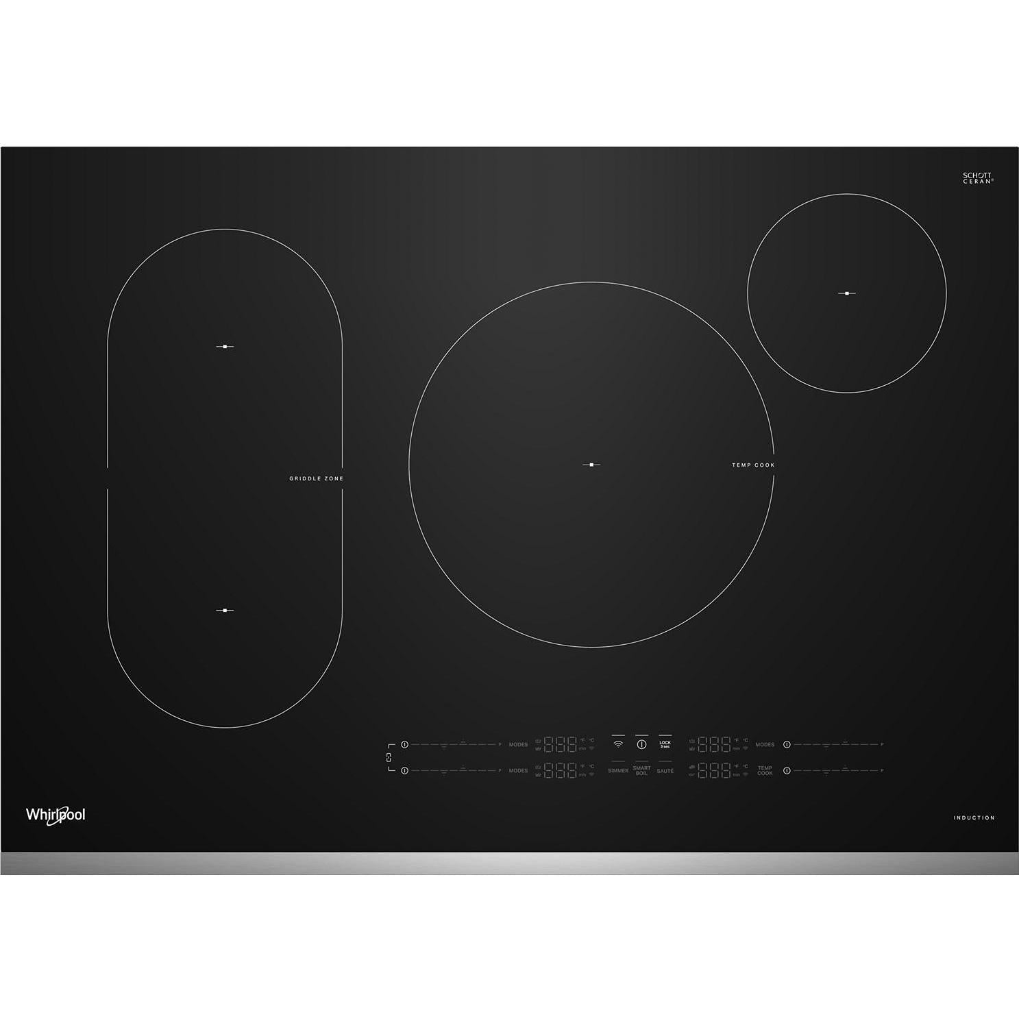 Whirlpool 30-inch Intelligent Induction Cooktop with Temp Cook™ Technology WCIT7030SS IMAGE 1