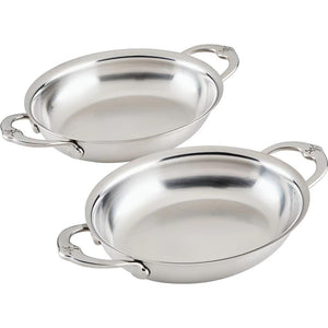 Hestan Provisions Stainless-Steel Mini Oval Au Gratin Set of Two 6.5" x 5.5" 71053 IMAGE 1