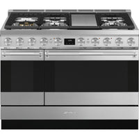 Smeg 48-inch Freestanding Dual-Fuel Range True Convection Technology SPR48UGMX IMAGE 1