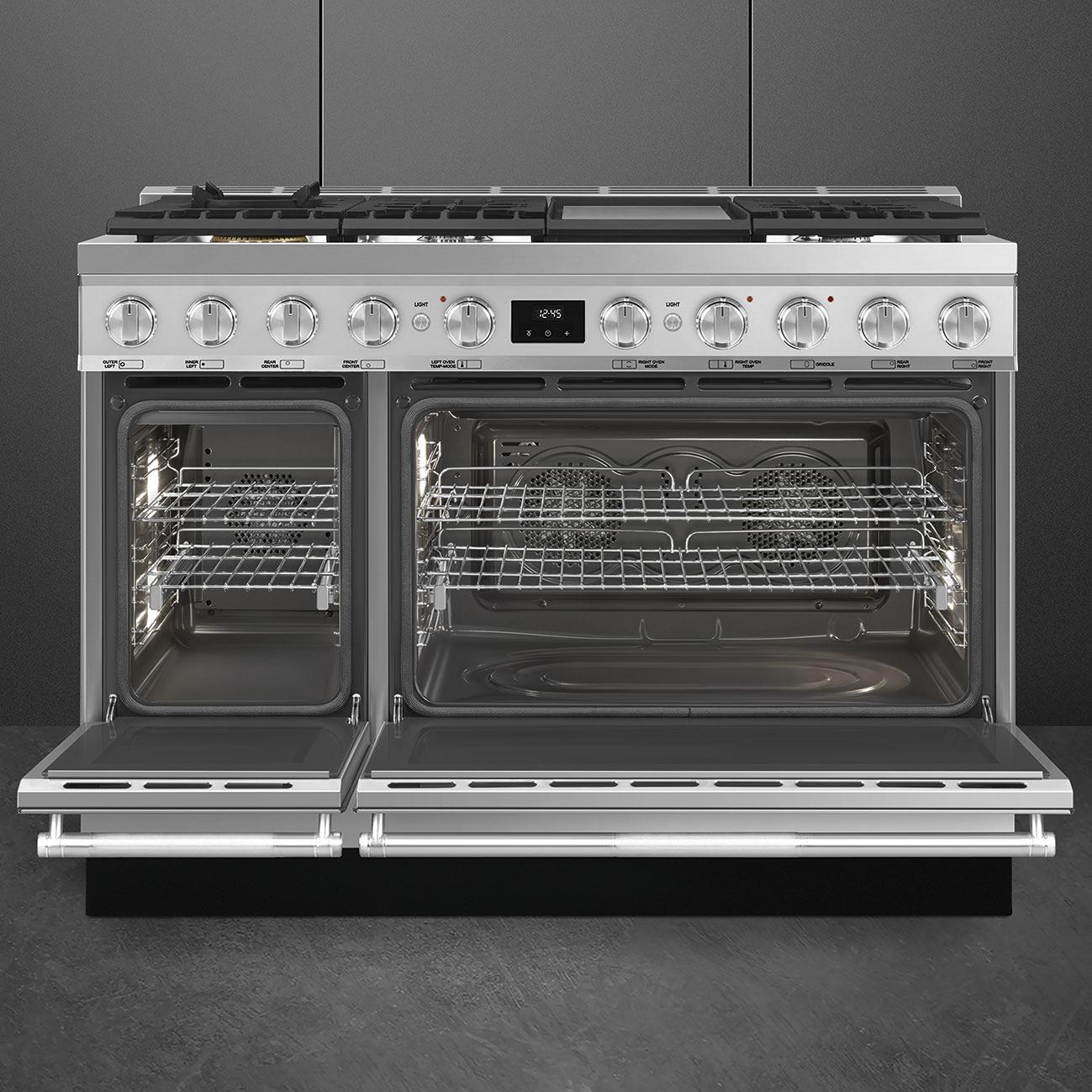 Smeg 48-inch Freestanding Dual-Fuel Range True Convection Technology SPR48UGMX IMAGE 2