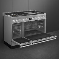 Smeg 48-inch Freestanding Dual-Fuel Range True Convection Technology SPR48UGMX IMAGE 4