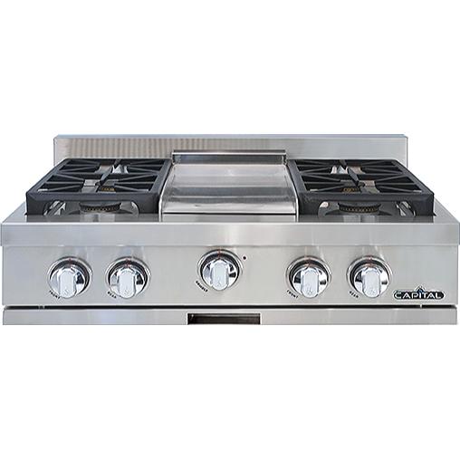 Capital 30-inch Built-in Gas Rangetop with 4 Burners and Griddle GRT302G2-N IMAGE 1