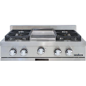 Capital 30-inch Built-in Gas Rangetop with 4 Burners and Griddle GRT302G2-N IMAGE 1