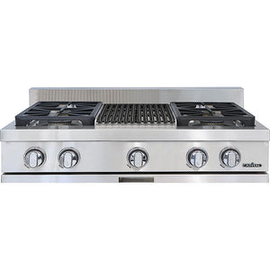 Capital 36-inch Built-in Gas Rangetop with 4 Burners and Grill GRT362B2-N IMAGE 1