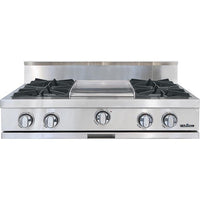 Capital 36-inch Built-in Gas Rangetop with 4 Burners and Griddle GRT362G2-N IMAGE 1