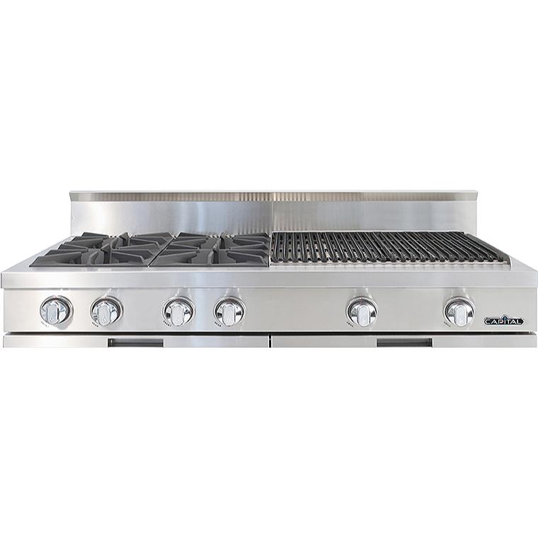 Capital 48-inch Built-in Gas Rangetop with 4 Burners and Grill GRT484BB-N IMAGE 1