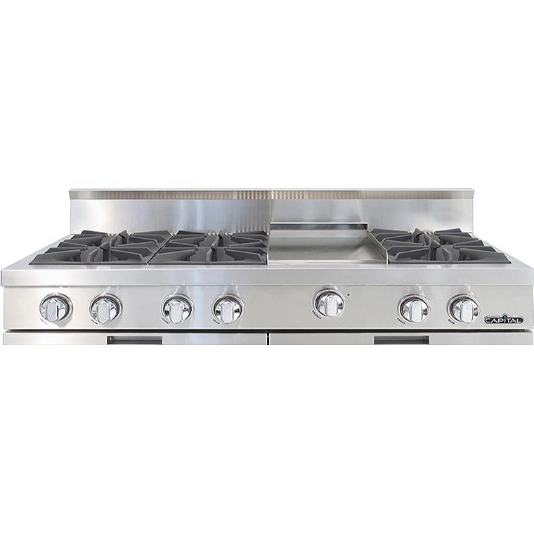 Capital 48-inch Built-in Gas Rangetop with 6 Burners and Griddle GRT484G2-L IMAGE 1