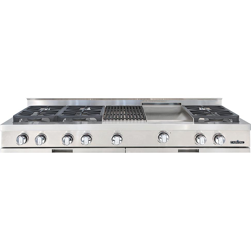 Capital 60-inch Built-in Gas Rangetop with 6 Burners, Grill and Griddle GRT604BG2-L IMAGE 1