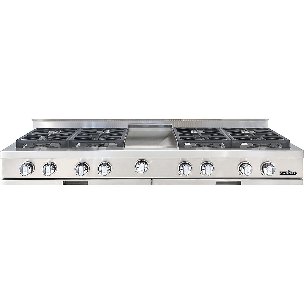 Capital 60-inch Built-in Gas Rangetop with 8 Burners and Griddle GRT604G4-L IMAGE 1