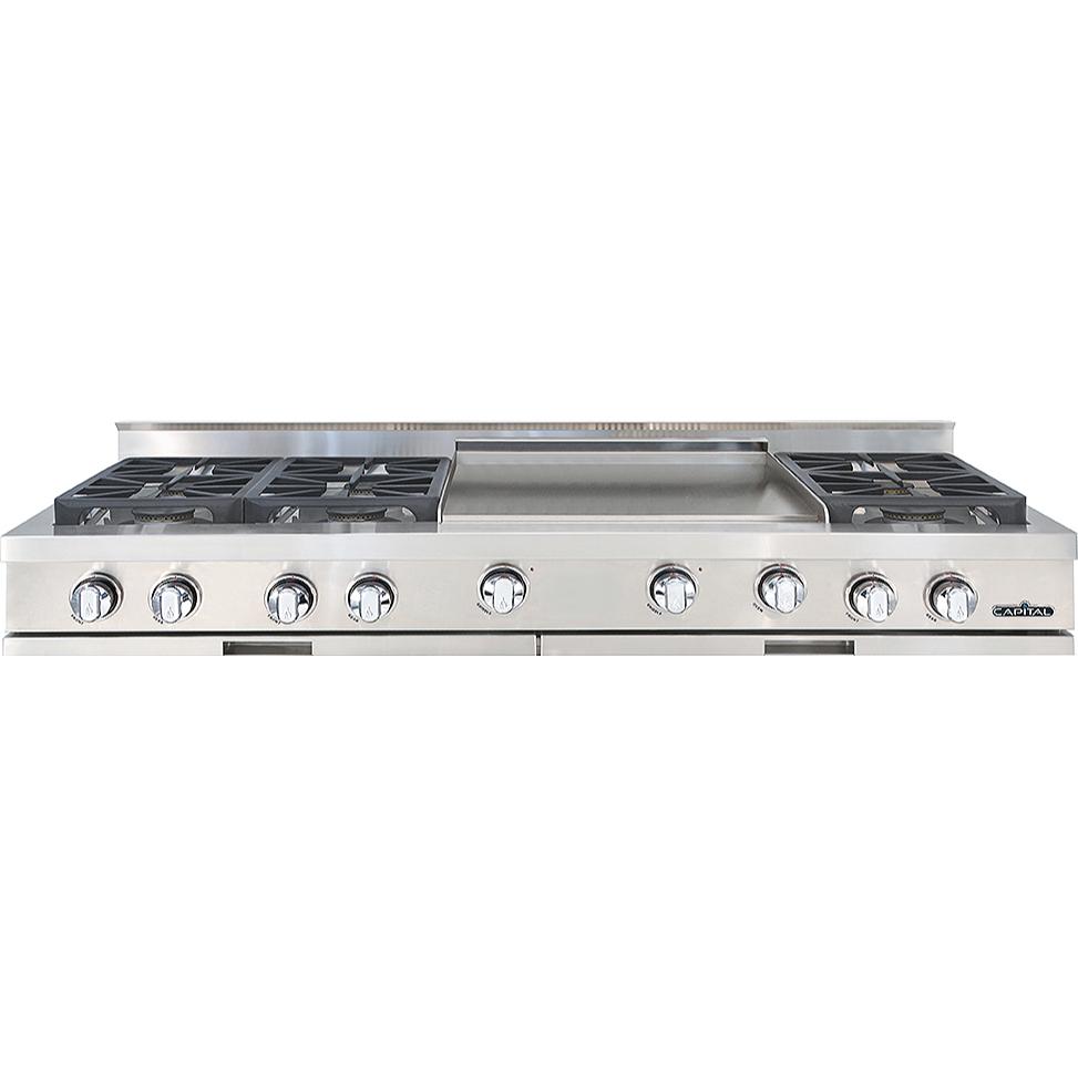 Capital 60-inch Built-in Gas Rangetop with 6 Burners and Griddle GRT604GG2-N IMAGE 1