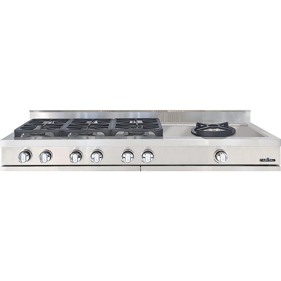 Capital 60-inch Built-in Gas Rangetop with 6 Burners and Wok GRT606W-N IMAGE 1