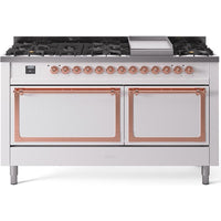 iLVE 60-inch Freestanding Dual Fuel Range with Griddle and Solid Door UN60FQNMPWHPLP IMAGE 1