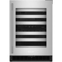 KitchenAid 24-inch Undercounter Wine Cellar with Full-Extension Metal-Front Racks KUWR324SSB IMAGE 1