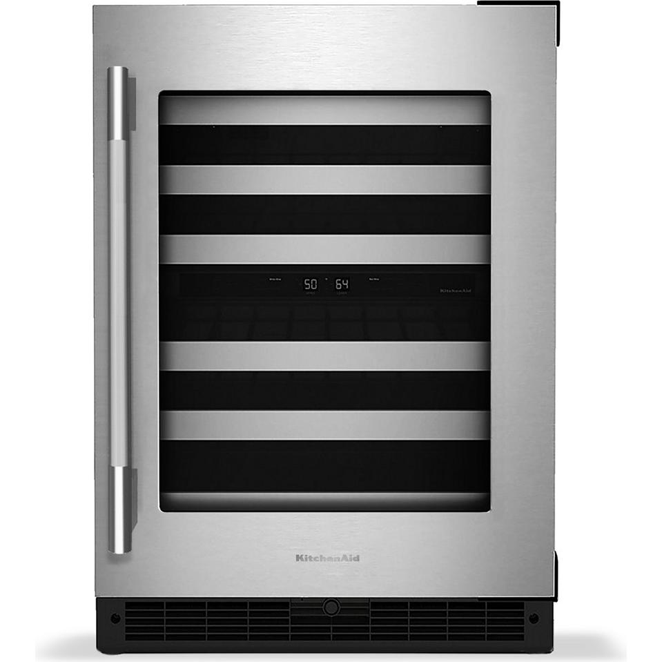 KitchenAid 24-inch Undercounter Wine Cellar with Full-Extension Metal-Front Racks KUWR324SSB IMAGE 2