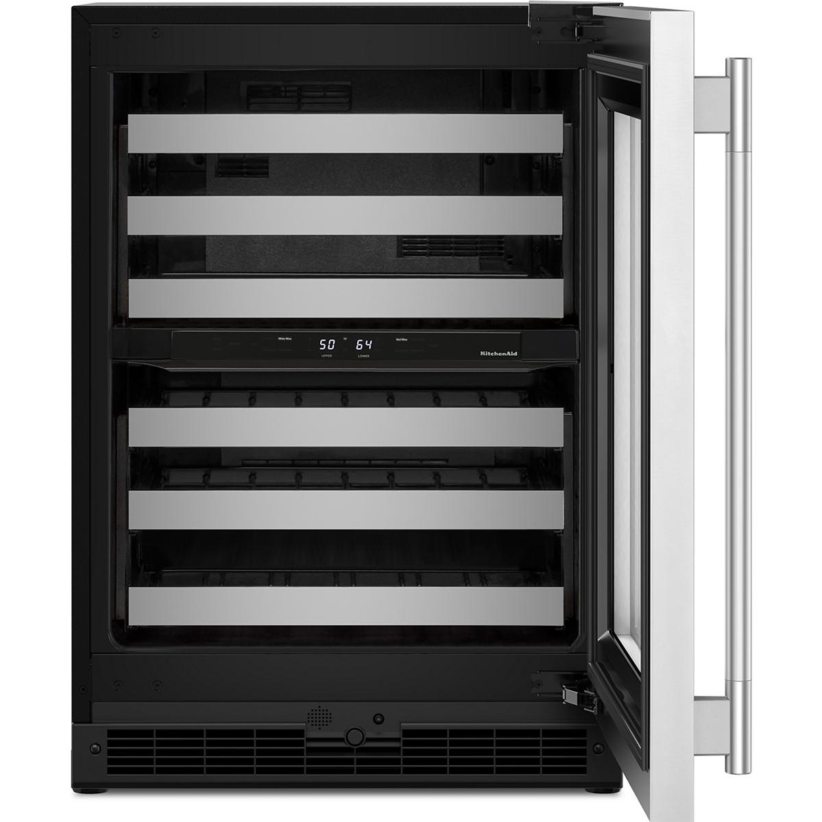 KitchenAid 24-inch Undercounter Wine Cellar with Full-Extension Metal-Front Racks KUWR324SSB IMAGE 3
