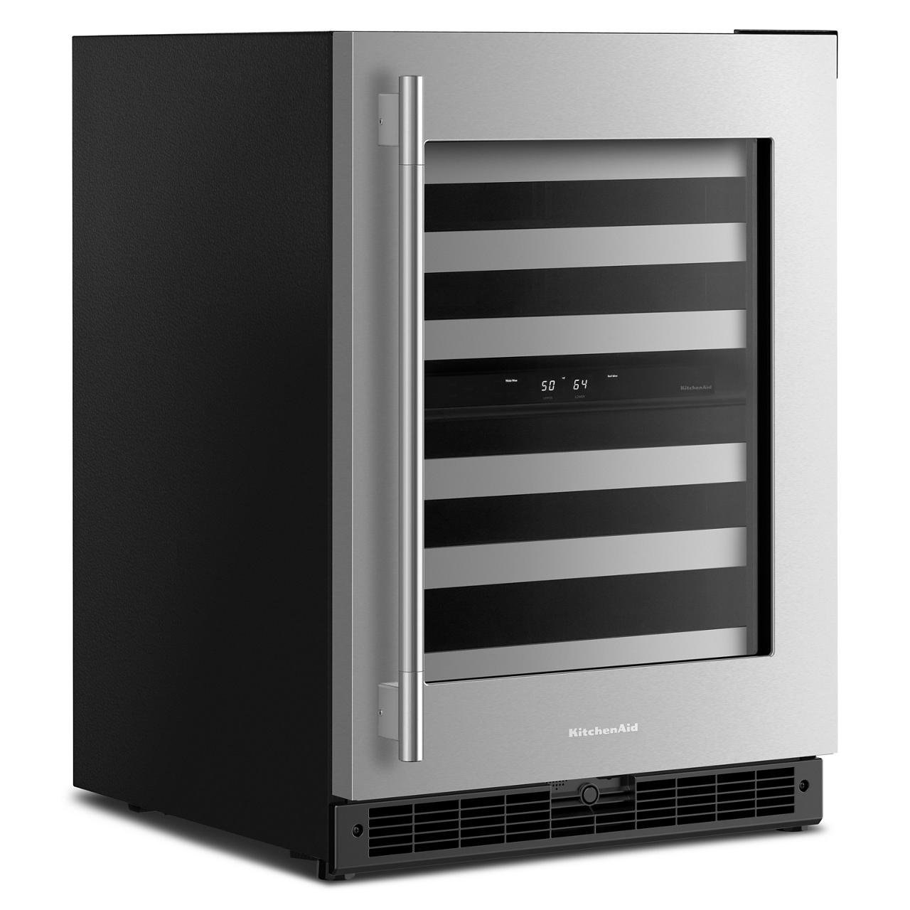 KitchenAid 24-inch Undercounter Wine Cellar with Full-Extension Metal-Front Racks KUWR324SSB IMAGE 4