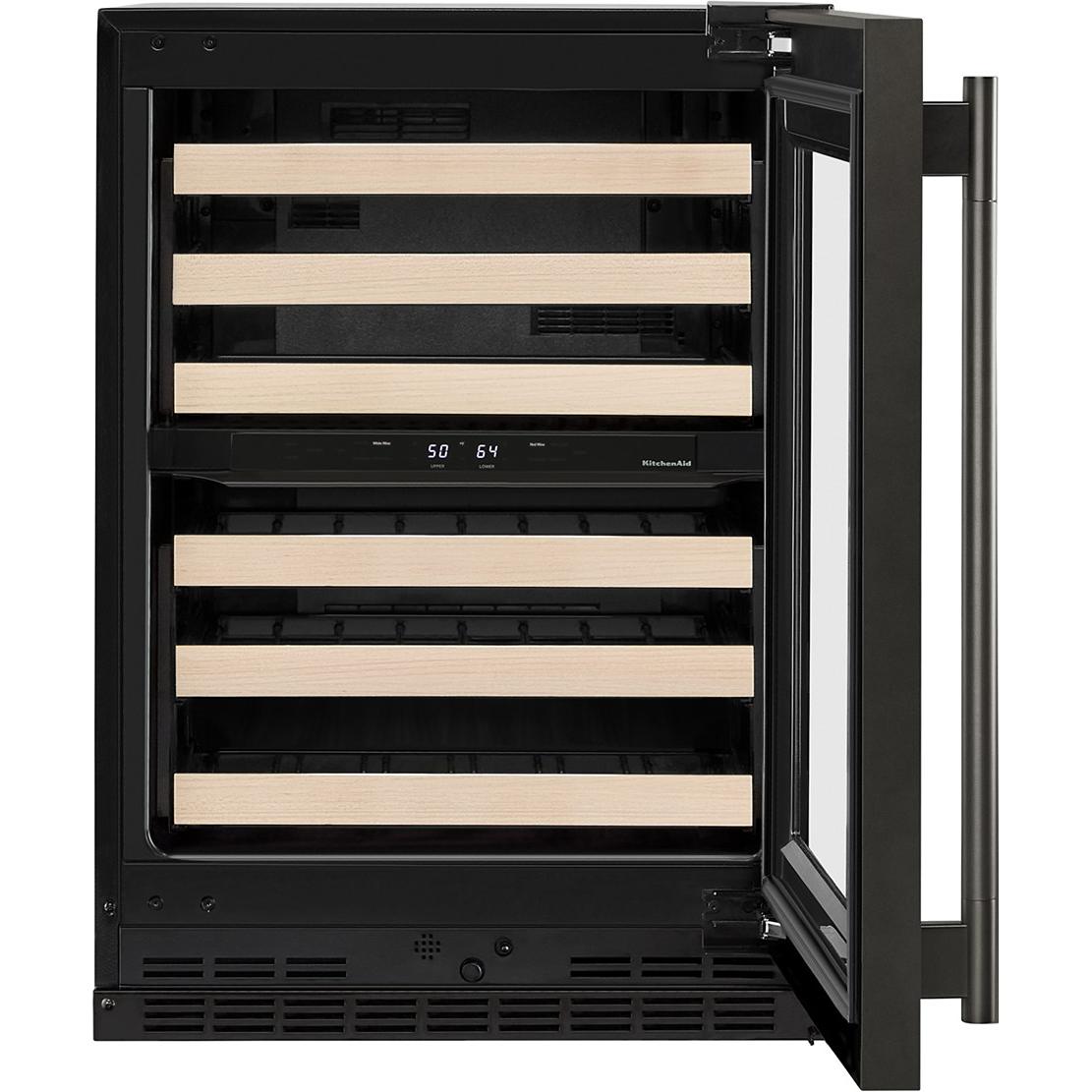KitchenAid 24-inch Undercounter Wine Cellar with Full-Extension Wood-Front Racks KUWR524SBE IMAGE 2