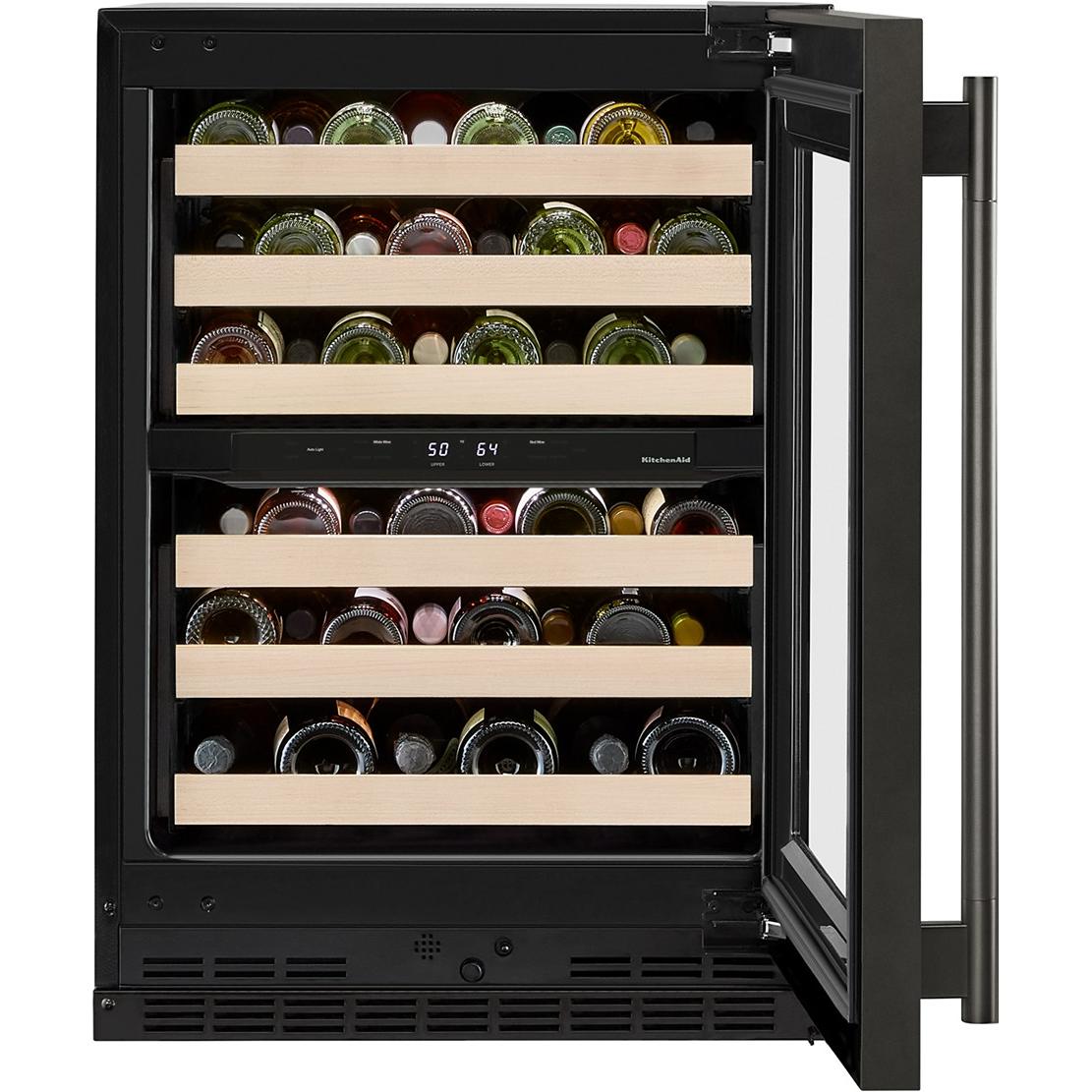 KitchenAid 24-inch Undercounter Wine Cellar with Full-Extension Wood-Front Racks KUWR524SBE IMAGE 3
