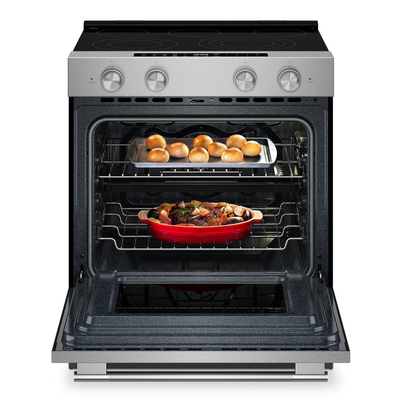KitchenAid 30-inch Slide-in Electric Range with Convection Cooking Modes YKSES530SPS IMAGE 2