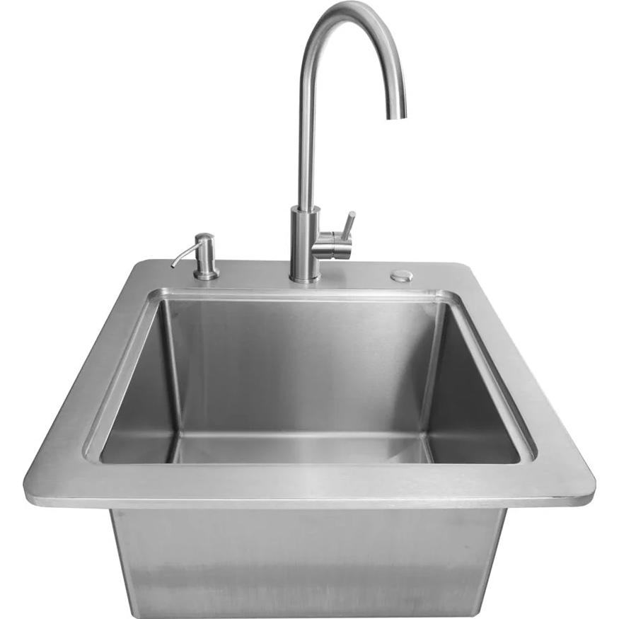 Coyote 21-inch Outdoor Sink with Faucet, Drain & Soap Dispenser C3SINKF21 IMAGE 2