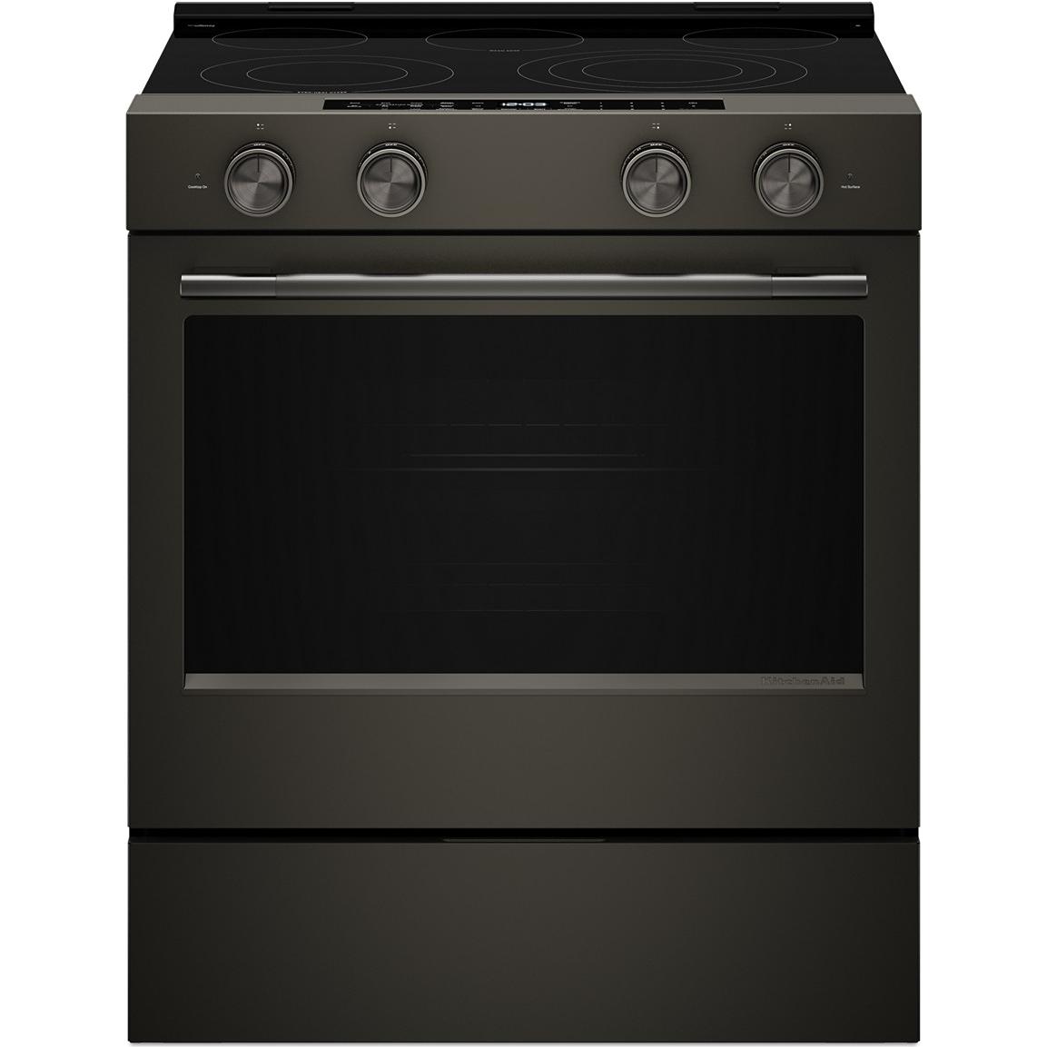 KitchenAid 30-inch Smart Slide-in Gas Range with Convection Cooking Modes and 2-in-1 Burner KSGS530SBE IMAGE 1