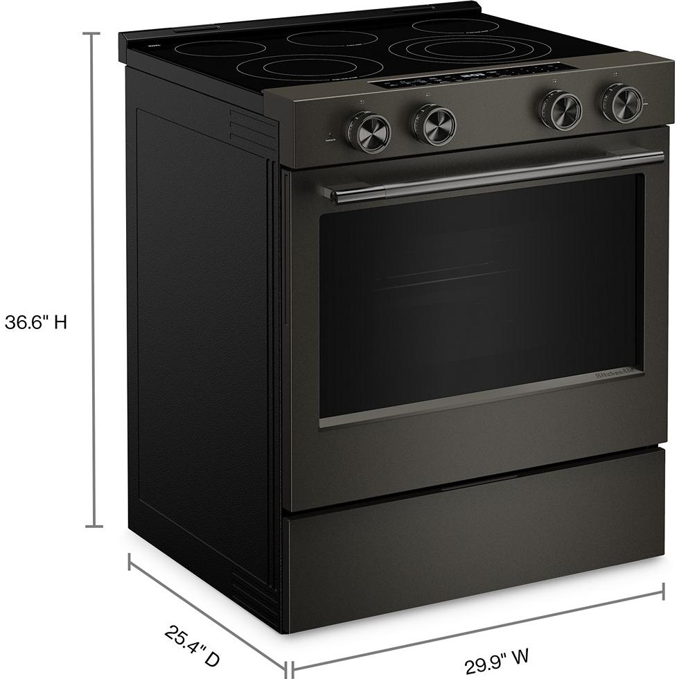 KitchenAid 30-inch Smart Slide-in Gas Range with Convection Cooking Modes and 2-in-1 Burner KSGS530SBE IMAGE 12